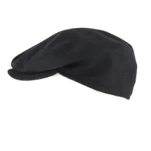 Black Wool Flat Cap with Ear Flaps - Traclet Reference: 10858 | Traclet Hat Shop