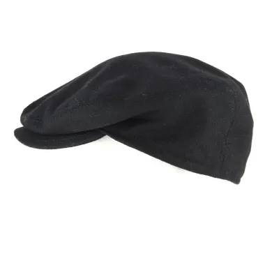 Black Wool Flat Cap with Ear Flaps - Traclet Reference: 10858 | Traclet Hat Shop