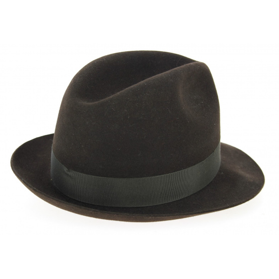Chapeau Trilby Feutre Poil Marron- Traclet