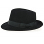 Black Fur Felt Fedora Hat - Wegener