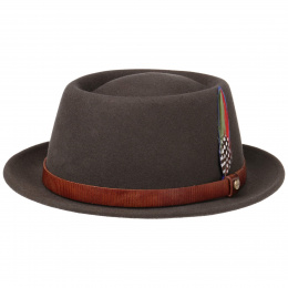 Porkpie Hat Brown Wool Felt - Stetson