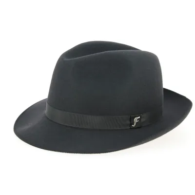 Le Chazelles Fedora Hat in Anthracite Fur Felt - Fléchet Reference: 7734 | Traclet Hat Shop