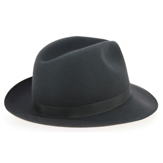 Le Chazelles Fedora Hat in Anthracite Fur Felt - Fléchet Le Chazelles Fedora Hat in Anthracite Fur Felt - Fléchet
