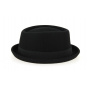Porkpie Hat Wool Felt Black- Traclet