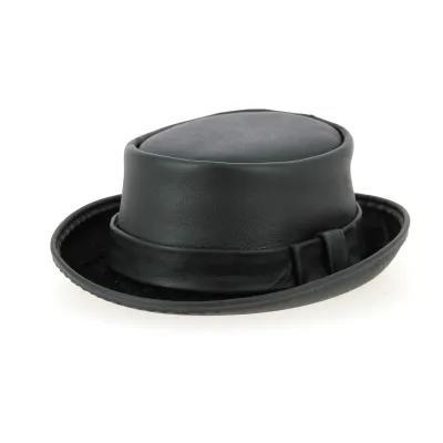 chapeau pork pie leather Reference : 3822 | Chapellerie Traclet