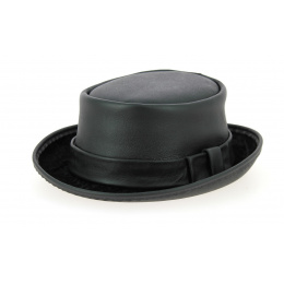 Leather Pork Pie Hat