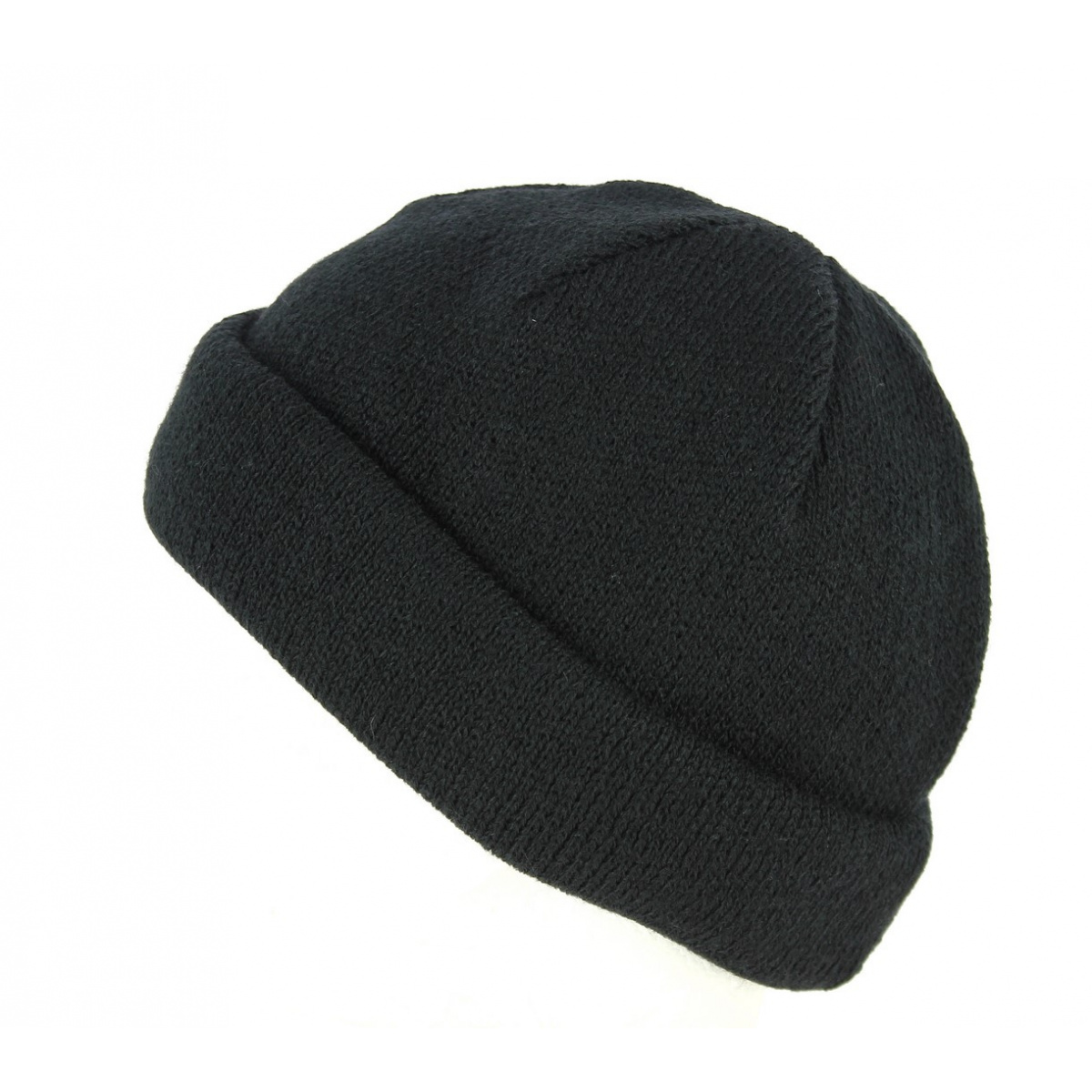 Wool & Acrylic Short Beanie with Reverse Side Wool & Acrylic - Traclet ...