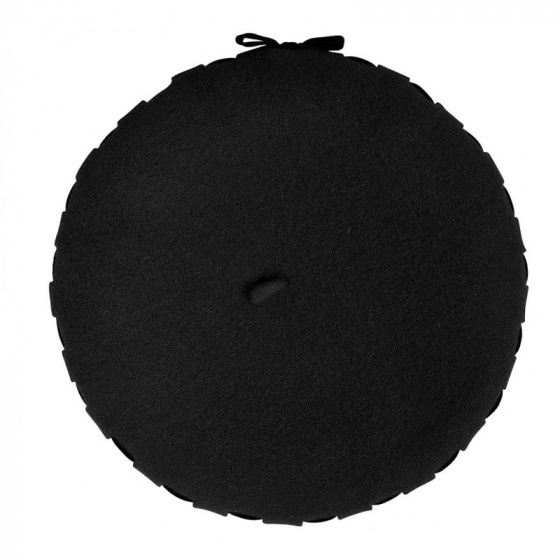 Ellie Black Merino Wool Beret - Heritage by Laulhère Ellie Black Merino Wool Beret - Heritage by Laulhère