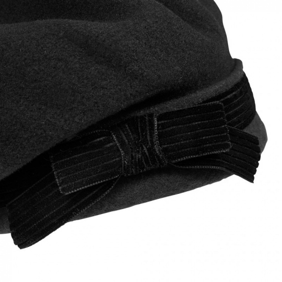 Béret Sixties Laine Mérinos Noir- Héritage par Laulhère
