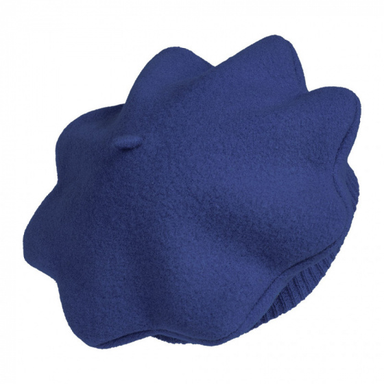 Children's Béret Polisson Merino Wool Midnight Blue - Laulhère