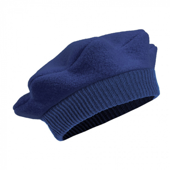 Children's Béret Polisson Merino Wool Midnight Blue - Laulhère