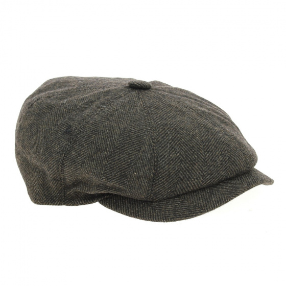 Brown heather 8 panel cap