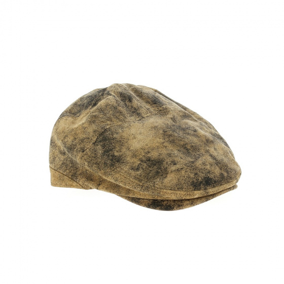 Vintage Leather Cap Oullins Camel - Traclet
