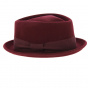 Burgundy PorkPie Zingaro Wool Felt Hat