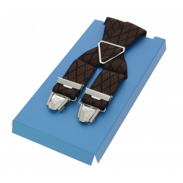 Wide Striped Suspenders - Brown