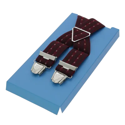 Burgundy suspenders with beige dots Reference: 709 | Chapellerie Traclet