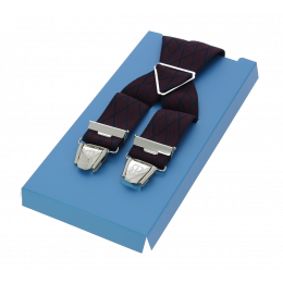 Wide Striped Burgundy Suspenders
