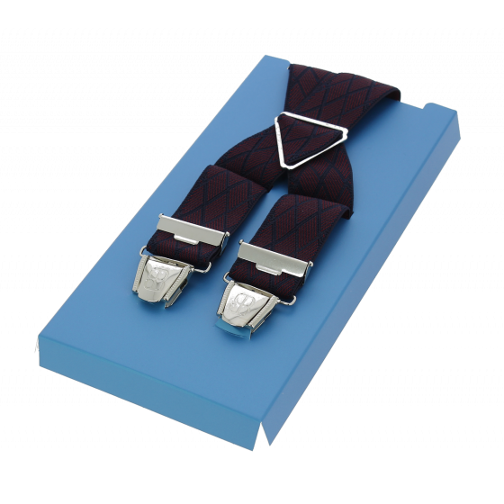 Wide Striped Burgundy Suspenders
