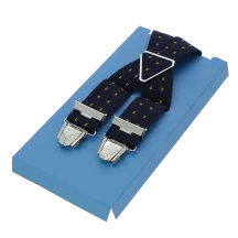 Navy blue fancy suspenders Reference: 1831 | Chapellerie Traclet