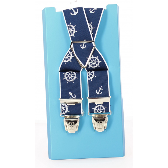 Navy Blue Sailor Suspenders - Traclet