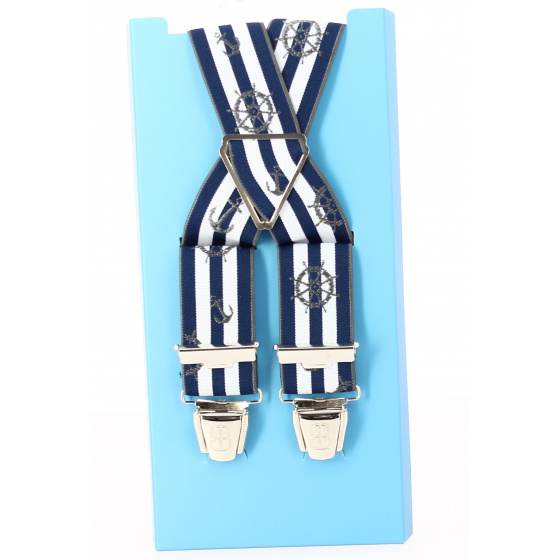 Bretelles Marin Rayure bleu & blanc - Traclet