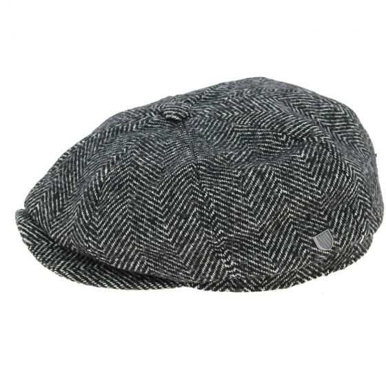 Black and White Chevron Brood Baggy Black Cap - Brixton
