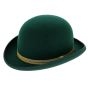 Green Wool Felt Bowler Hat with Passementerie - Traclet