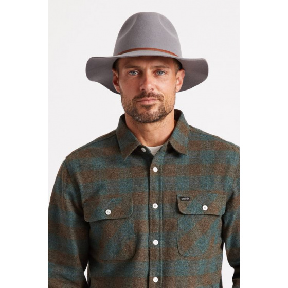 Chapeau Traveller Wesley Feutre Laine gris - Brixton