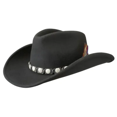 Western Hat Bodie Black Wool Felt - Stetson Reference: 11026 | Traclet Hatmakers