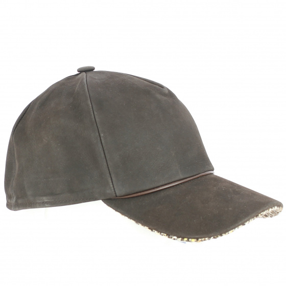 Brown Leather Wigan Baseball Cap - ALFONSO D'ESTE Brown Leather Wigan Baseball Cap - ALFONSO D'ESTE