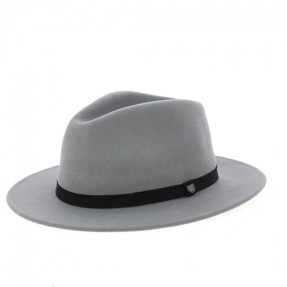 chapeau Messer fedora en laine gris- Brixton