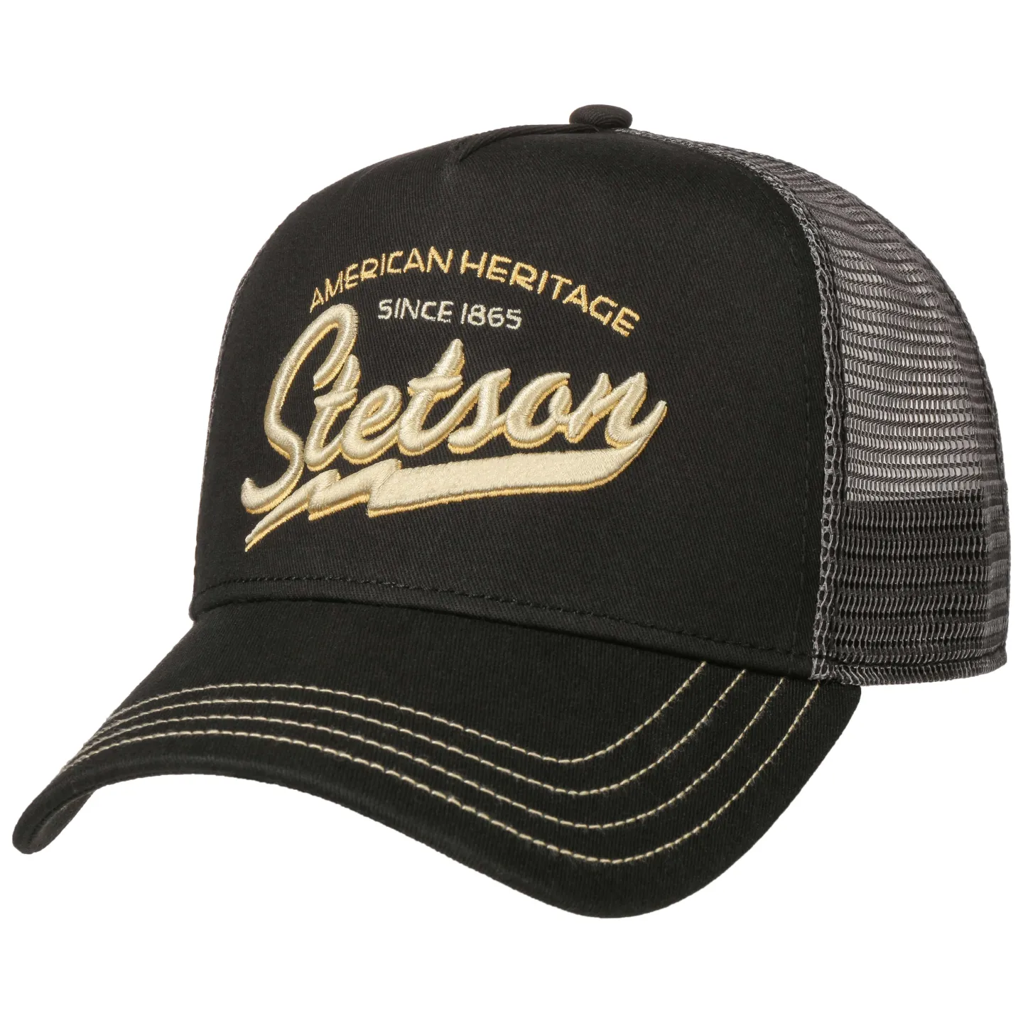Casquette Baseball Trucker American Heritage noir- Stetson Reference : 11053 | Chapellerie Traclet