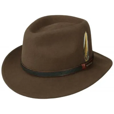 Chapeau Traveller Kentucky Feutre Vitafelt Brun - Stetson Reference : 11059 | Chapellerie Traclet