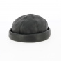 Black leather Docker Cooper beanie