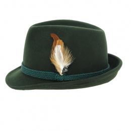 Chapeau Tyrolien Erlangen Feutre Laine Vert - Traclet