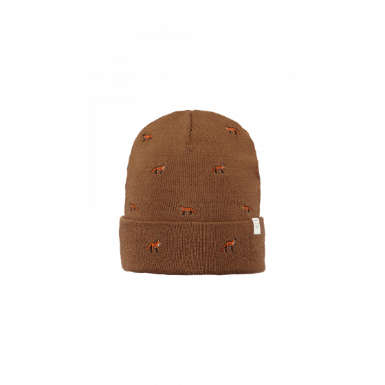 Short Beanie Vinson Fox Embroidery Camel - Barts