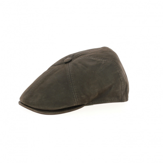 Brown Leather Oxford Cap - Traclet
