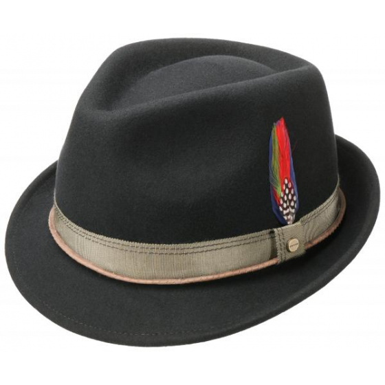 Black Wool Felt Rock Trilby Hat - Stetson