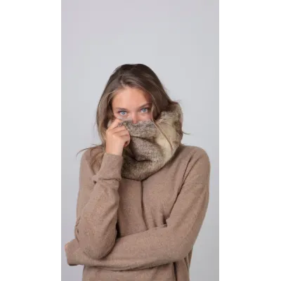 Mickelle fur Neck Warmer Beige - Barts - Traclet boutique Reference: 11104 | Traclet Hat Shop