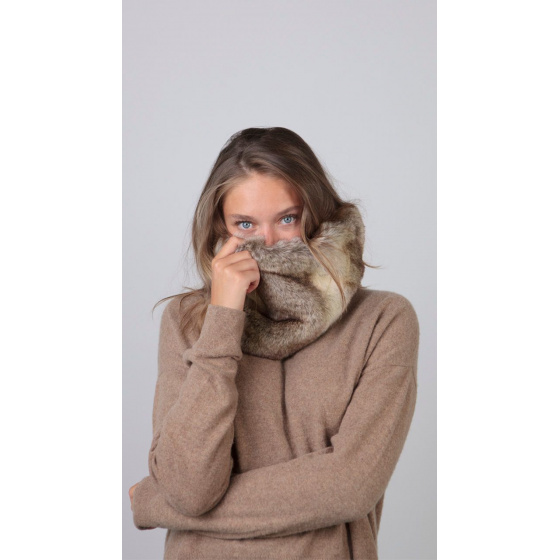 Mickelle Fur Neck Warmer Snood Beige - Barts