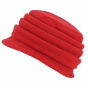 Anushka Red Fleece Cloche Hat - Traclet