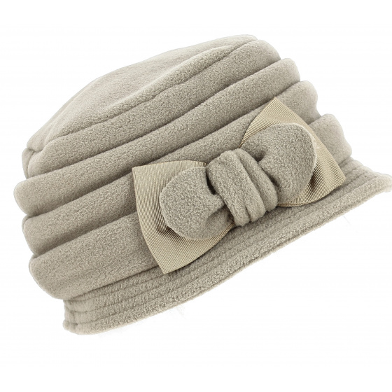 Anushka Beige Fleece Cloche Hat - Traclet