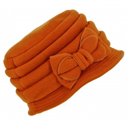 Anushka Orange Fleece Cloche Hat - Traclet