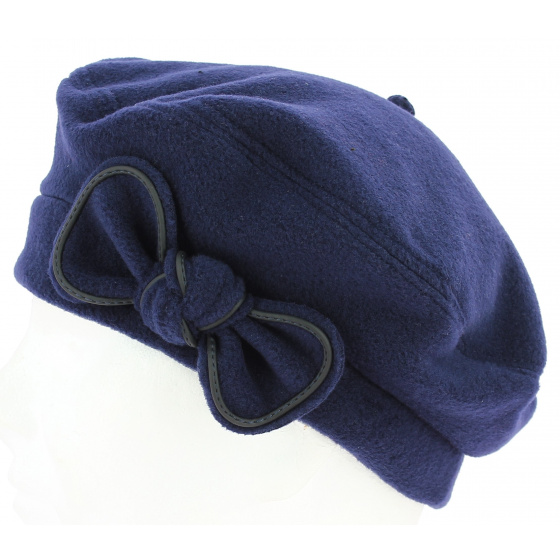 Navy Thread Polar Fleece Beret - Traclet