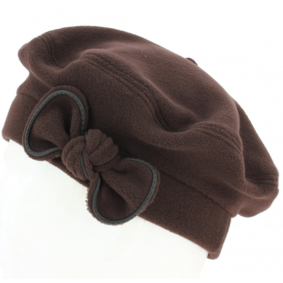 Brown Fleece Beret made in France - Traclet