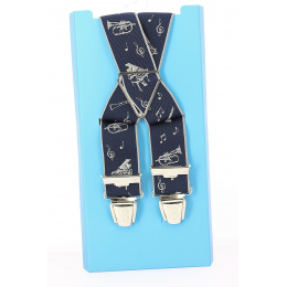 Fancy Music Navy Suspenders - Traclet