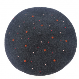 Grey fancy wool beret
