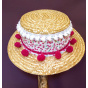 Girl's boater hat with pompom / Unique creation from TRACLET Hat Shop workshops