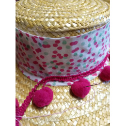 Canotier fille pompon / Création unique des ateliers de la Chapellerie TRACLET