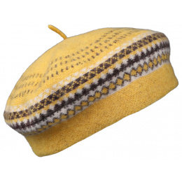 Yellow Wool Malibu Women's Beret - Traclet